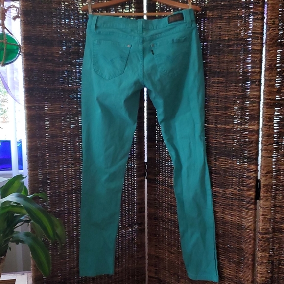 Levi's 524 Too Superlow Turquoise Distressed Jeans - Picture 5 of 6